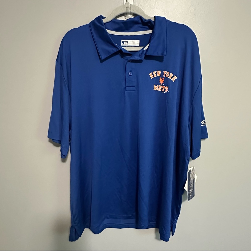 New York Mets True Fan Blue Orange Polo Shirt Size 2X New